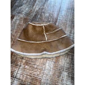 AJ Hunworth Brown Faux Suede Sherpa Lined Bucket Hat